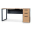 1.6m Single Seater Natural Office Desk - Black Legs
