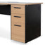 1.6m Single Seater Natural Office Desk - Black Legs