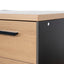 1.6m Single Seater Natural Office Desk - Black Legs