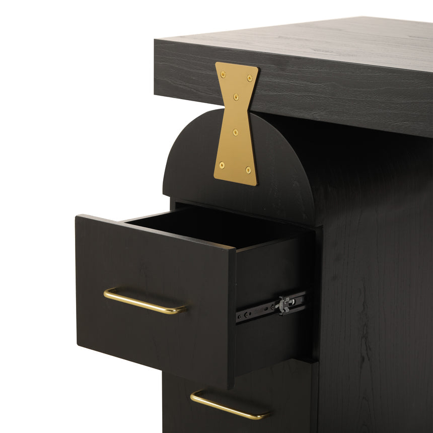 1.55m New Elm Home Office Desk - Full Black