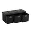 Storage Ottoman with 3 Cube Drawers Foot Stool Rest Foldable Black