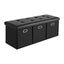 Storage Ottoman with 3 Cube Drawers Foot Stool Rest Foldable Black