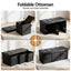 Storage Ottoman with 3 Cube Drawers Foot Stool Rest Foldable Black