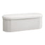Storage Ottoman Foot Stool Rest Boucle Fabric Foldable White