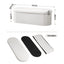 Storage Ottoman Foot Stool Rest Boucle Fabric Foldable White