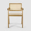 Lexi Scissor Leg Armchair Oak Frame Natural Fabric