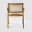 Lexi Scissor Leg Armchair Oak Frame Natural Fabric