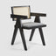 Lexi Scissor Leg Armchair Black Frame Grey Fabric