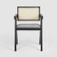 Lexi Scissor Leg Armchair Black Frame Grey Fabric