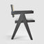 Lexi Scissor Leg Armchair Black Frame Grey Fabric