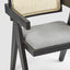 Lexi Scissor Leg Armchair Black Frame Grey Fabric