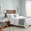 Bellevue Glass Nickel Lamp With White Linen Shade
