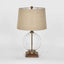 Ivy Small Antique Brass And Glass With Natural Linen Shade