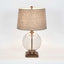 Ivy Small Antique Brass And Glass With Natural Linen Shade