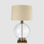 Ivy Antique Brass And Glass With Natural Linen Shade