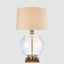 Ivy Antique Brass And Glass With Natural Linen Shade