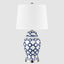 Lucca Small Blue & White Jar Shaped Lamp W/ Shade