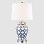 Lucca Small Blue & White Jar Shaped Lamp W/ Shade