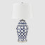 Lucca Blue & White Jar Shaped Lamp & Shade