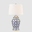 Lucca Blue & White Jar Shaped Lamp & Shade