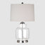 Regency Nickel and Glass Table Lamp with Natural Linen Shade