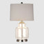 Regency Nickel and Glass Table Lamp with Natural Linen Shade