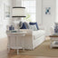 Charlotte Glass and Nickel Lamp with White Linen Shade (Black Trim)