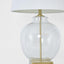 Ellyn Glass and Brass Lamp with White Linen Shade