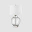 Ellyn Glass and Nickel Lamp with White Linen Shade