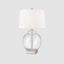 Ellyn Glass and Nickel Lamp with White Linen Shade