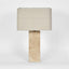 Imperial Travertine Table Lamp with Natural Linen Shade
