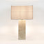 Imperial Travertine Table Lamp with Natural Linen Shade