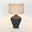 Meridien Black Lamp with Natural Linen Shade