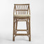Cayman Rattan Barstool W/Footrest Off White
