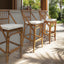 Cayman Rattan Barstool W/Footrest Off White