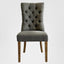 Diana Buttoned Hamptons Dining Chair Storm Grey Linen Blend
