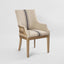 Oakwood Hamptons Linen Arm Chair Natural/Blue Stripe W/ Studs