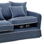 Slip Cover Only - Noosa Hamptons 2 Seat Sofa Bed Navy W/White Piping