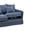 Slip Cover Only - Noosa Hamptons 2 Seat Sofa Navy W/White Piping