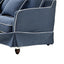 Slip Cover Only - Noosa Hamptons 2 Seat Sofa Navy W/White Piping