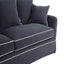 Slip Cover Only - Noosa Hamptons 3 Seat Sofa Navy W/White Piping