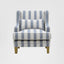 Bondi Armchair Blue Sky Stripe W/Blue Piping