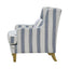 Bondi Armchair Blue Sky Stripe W/Blue Piping