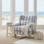 Bondi Armchair Blue Sky Stripe W/Blue Piping