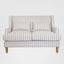 Bondi Hamptons 2 Seat Sofa Natural Stripe W/White Piping