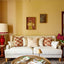 Bondi Hamptons 3 Seat Sofa Natural Stripe W/White Piping