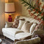 Bondi Hamptons 3 Seat Sofa Natural Stripe W/White Piping
