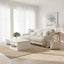 Bondi Hamptons 3 Seat Sofa Natural Stripe W/White Piping
