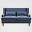 Bondi Hamptons 2.5 Seat Sofa Navy W/White Piping