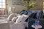 Bondi Hamptons 2 Seat Sofa Navy W/White Piping